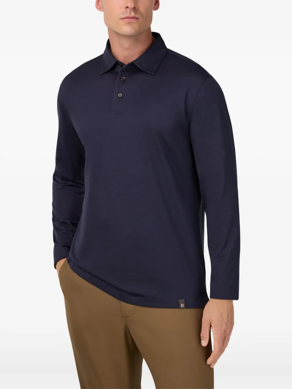 Boggi Milano Cotton And Silk Blend Polo Shirt In Blue