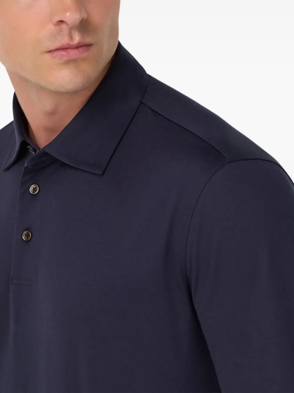 Boggi Milano Cotton And Silk Blend Polo Shirt In Blue