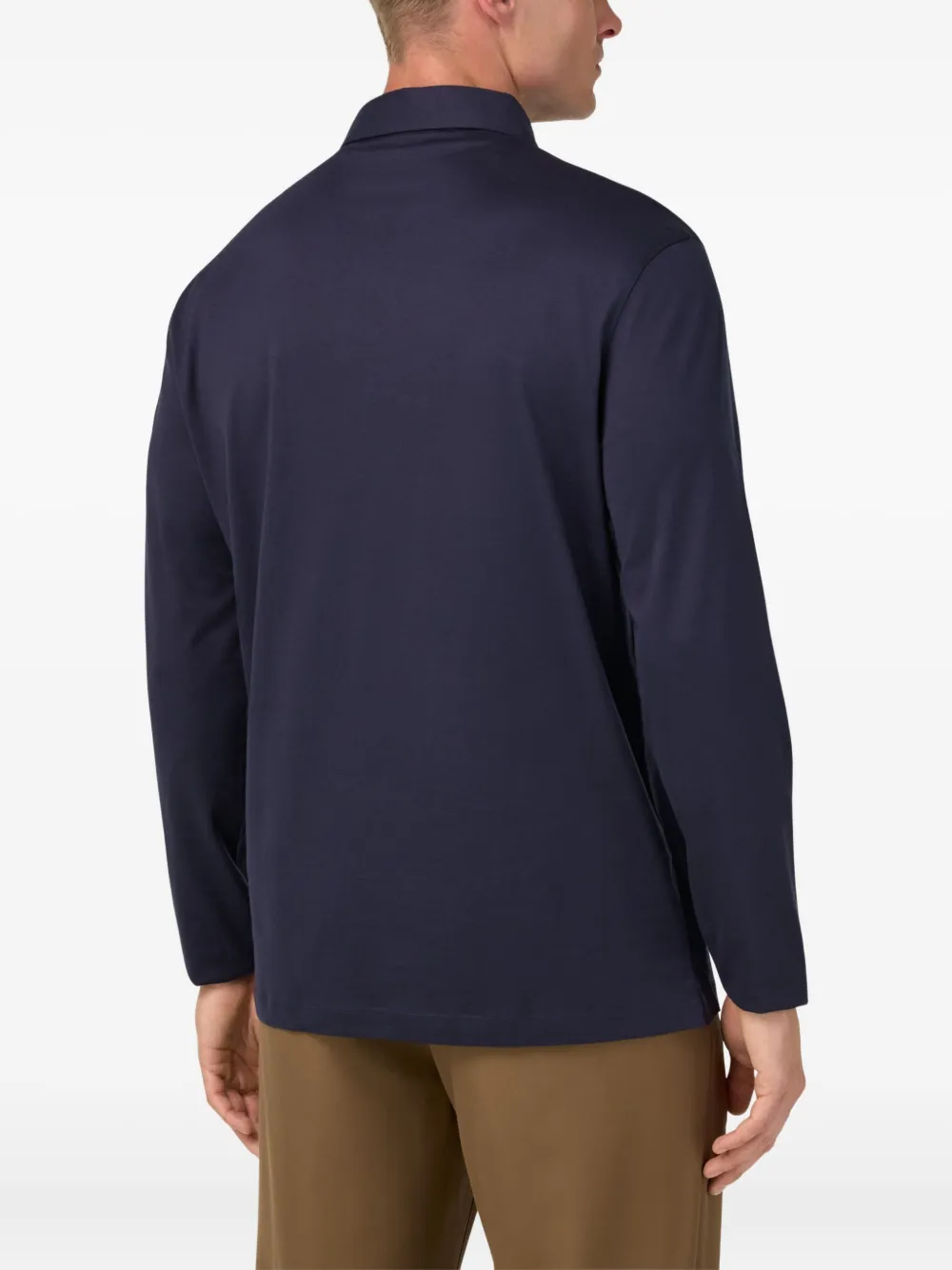 Boggi Milano Cotton And Silk Blend Polo Shirt In Blue