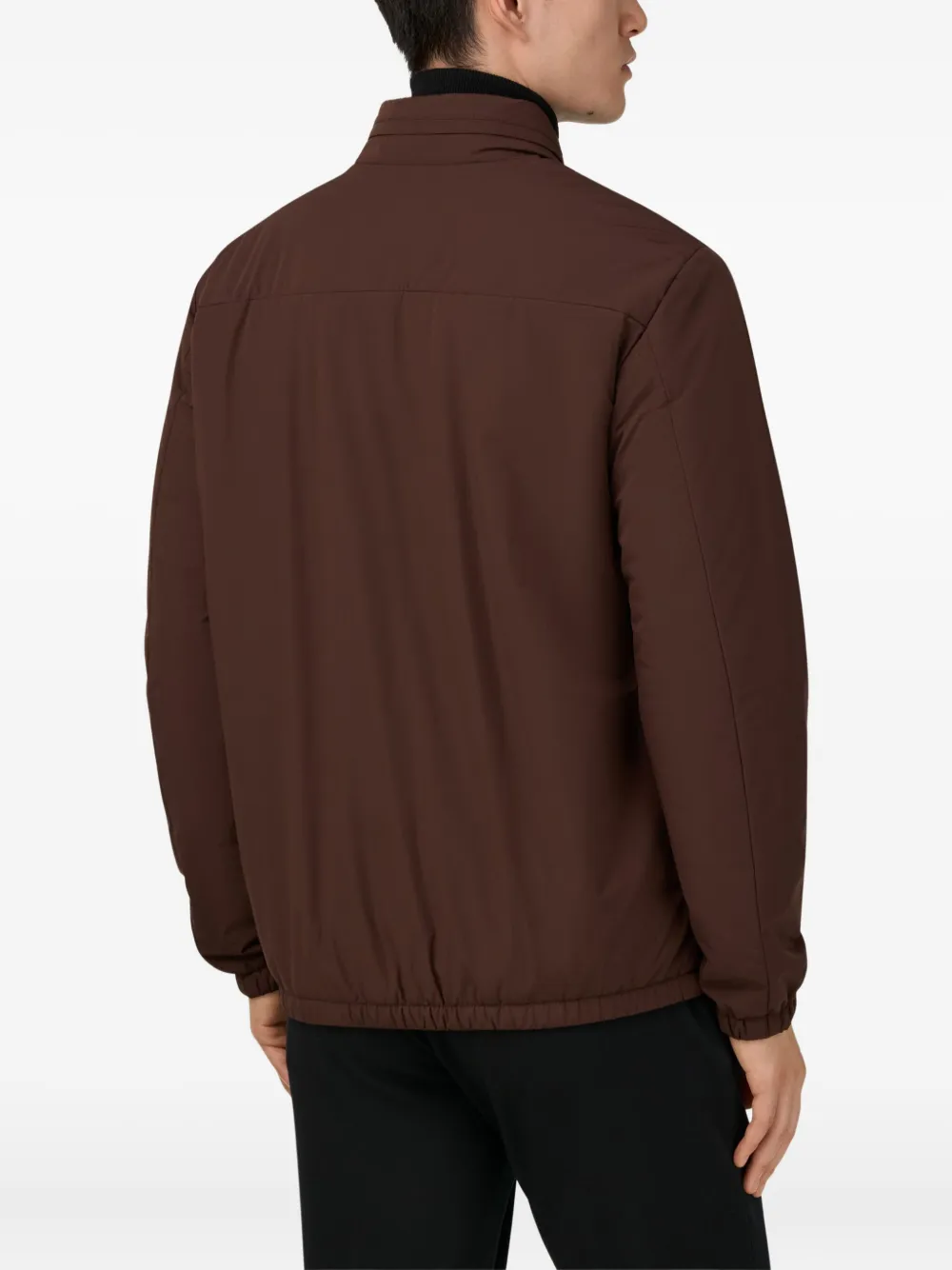 Boggi Milano Technical Fabric Bomber Jacket In Brown