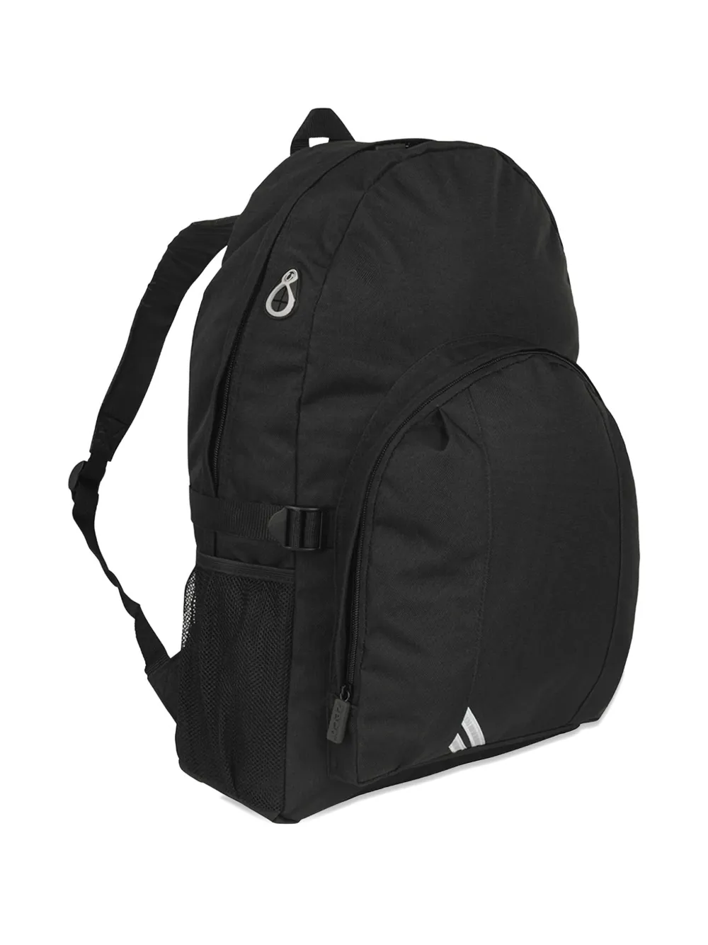 Zeco Schoolwear kids Senior grote rugzak met ritssluiting en mesh zak - Zwart