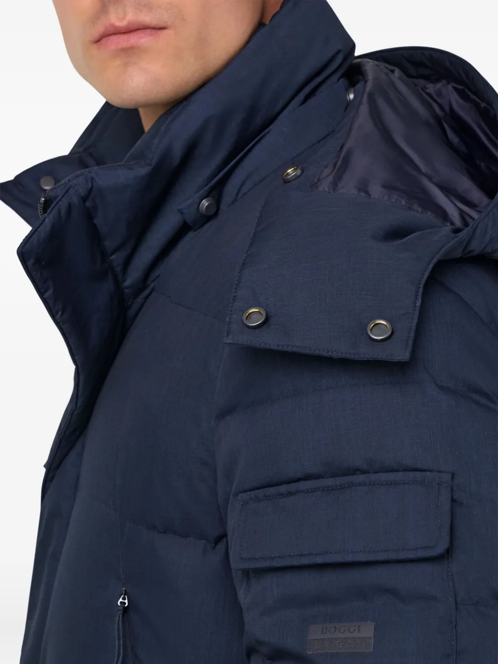 Boggi Milano B Tech Technical Parka With Goose Down In Blue