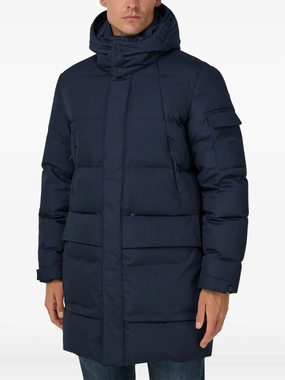 Boggi Milano B Tech Technical Parka With Goose Down In Blue