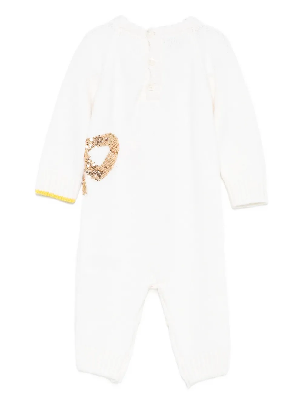 Gensami kids sequin-bow romper - Wit