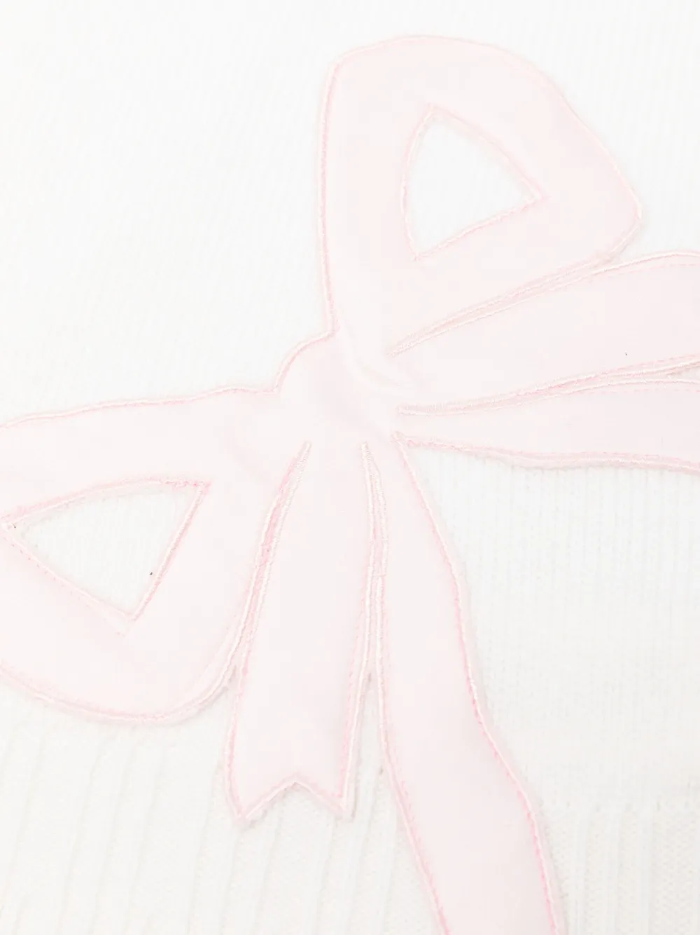 Gensami kids Geribbelde deken met strikdetail - Wit