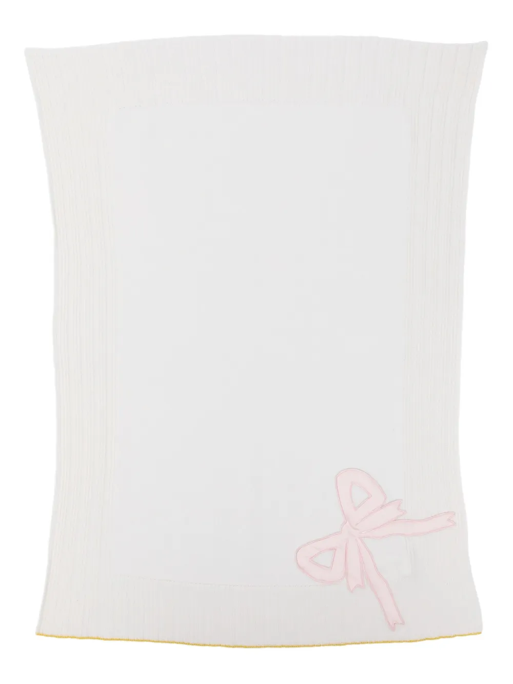 Gensami kids bow-detail ribbed blanket - Bianco