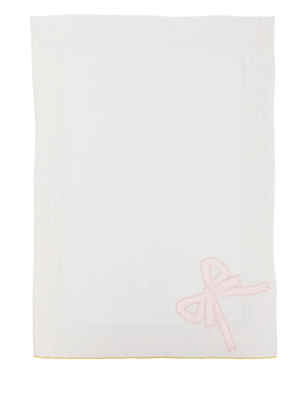 Gensami kids bow-detail ribbed blanket - Bianco