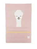 Gensami kids llama-appliqué knitted blanket - Pink