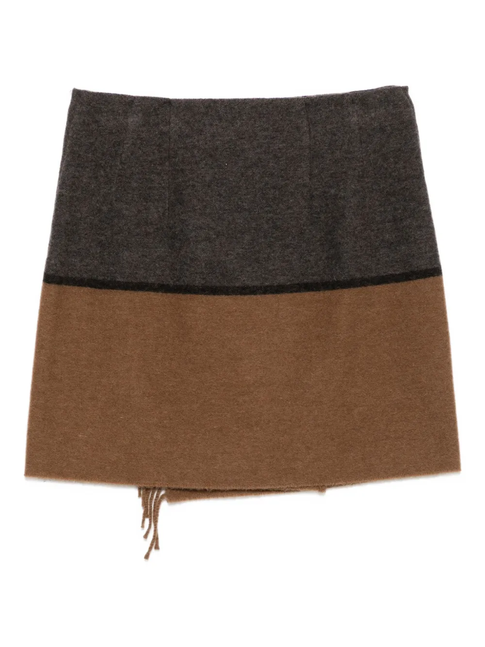 Semicouture Rok met veiligheidsspeld en franje - Grijs