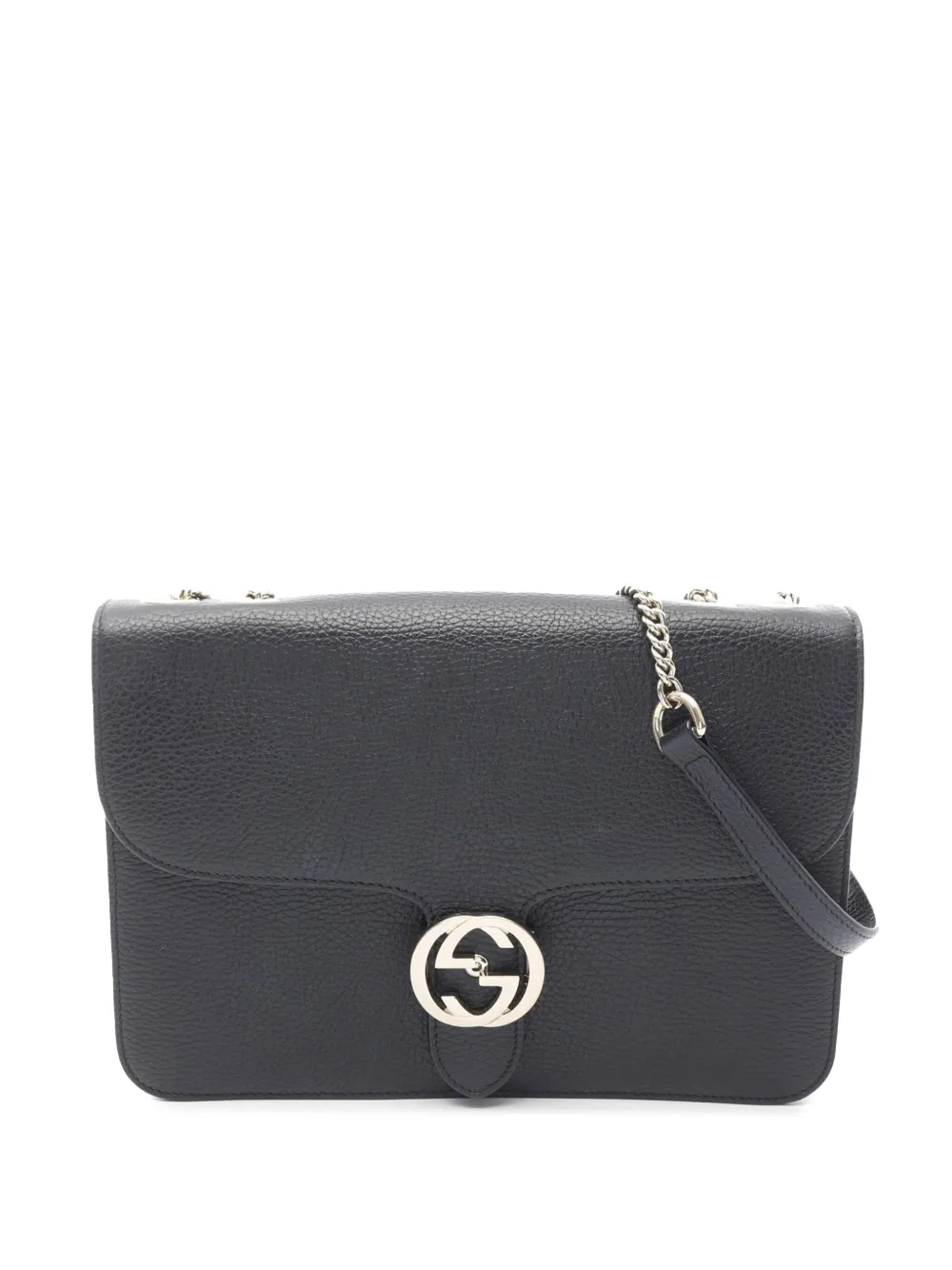 Gucci Pre-Owned 2016-2025 ミディアム ダラー カーフスキン インターロッキングG ショルダーバッグ - ブラック Gucci Pre-Owned 2016-2025 ミディアム ダラー カーフスキン インターロッキングG ショルダーバッグ - ブラック