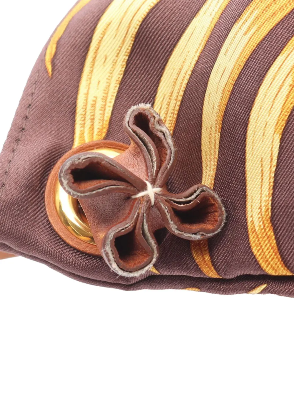 Pre-owned Hermes 2008 Barenia Trimmed Silk Tiger Royal Silky City 33 Crossbody Bag In Brown