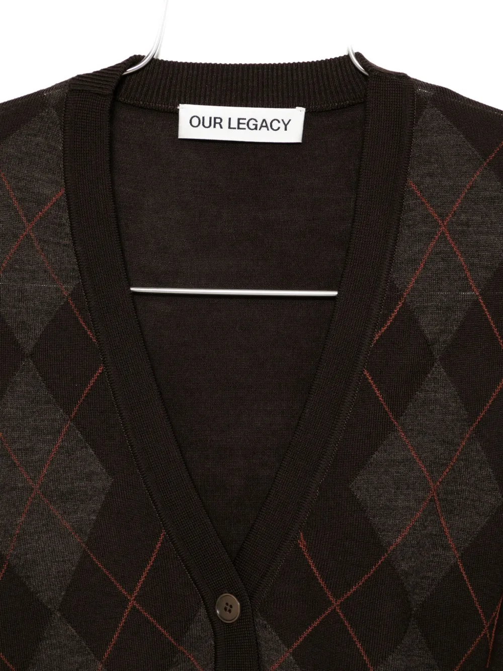 Our Legacy Cardigan Mit Argyle-muster In Brown