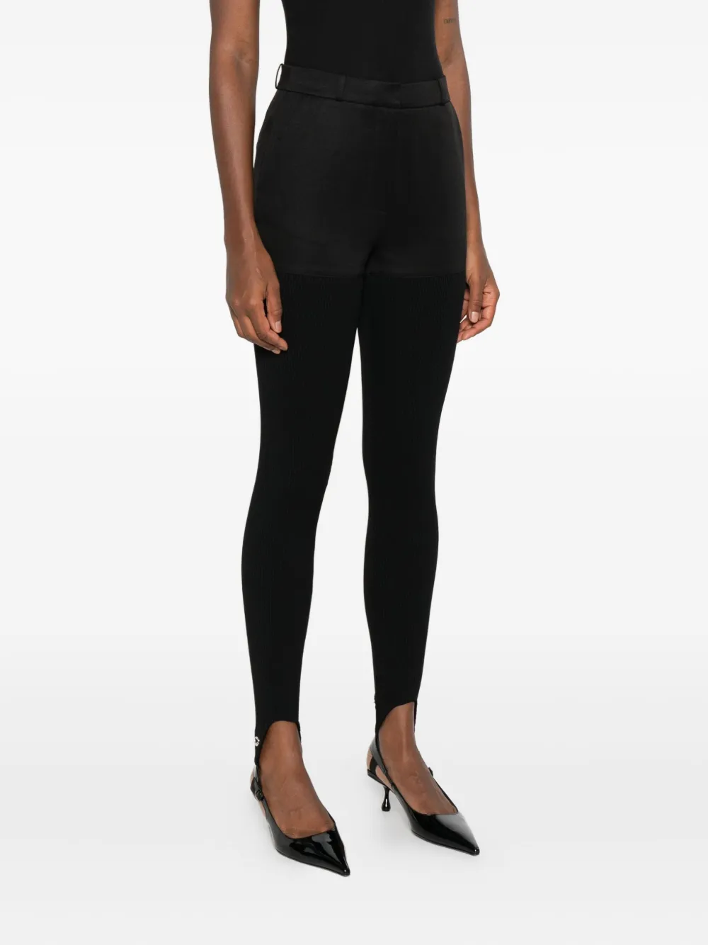 Coperni High-waisted Stirrup Trousers In Black