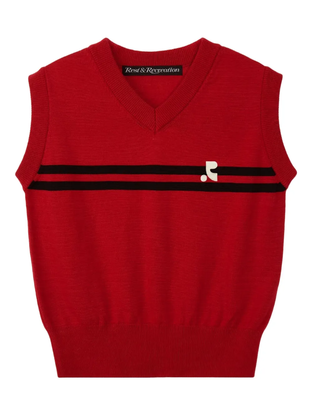 Rest&recreation Double-line Knit Vest In Red