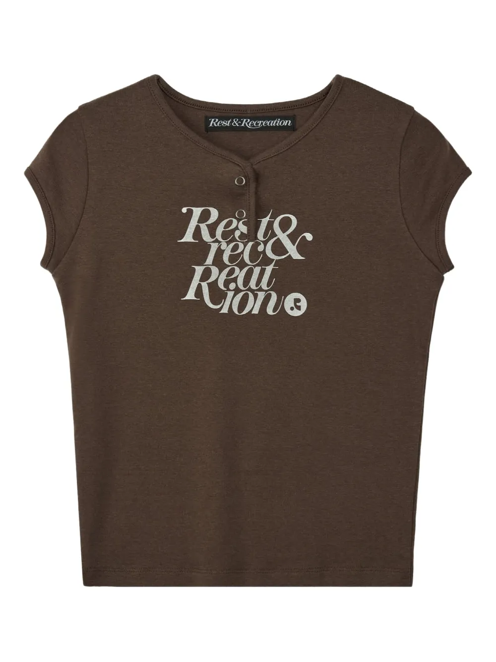 Rest&Recreation cap-sleeve logo-print t-shirt | Brown | Image 1