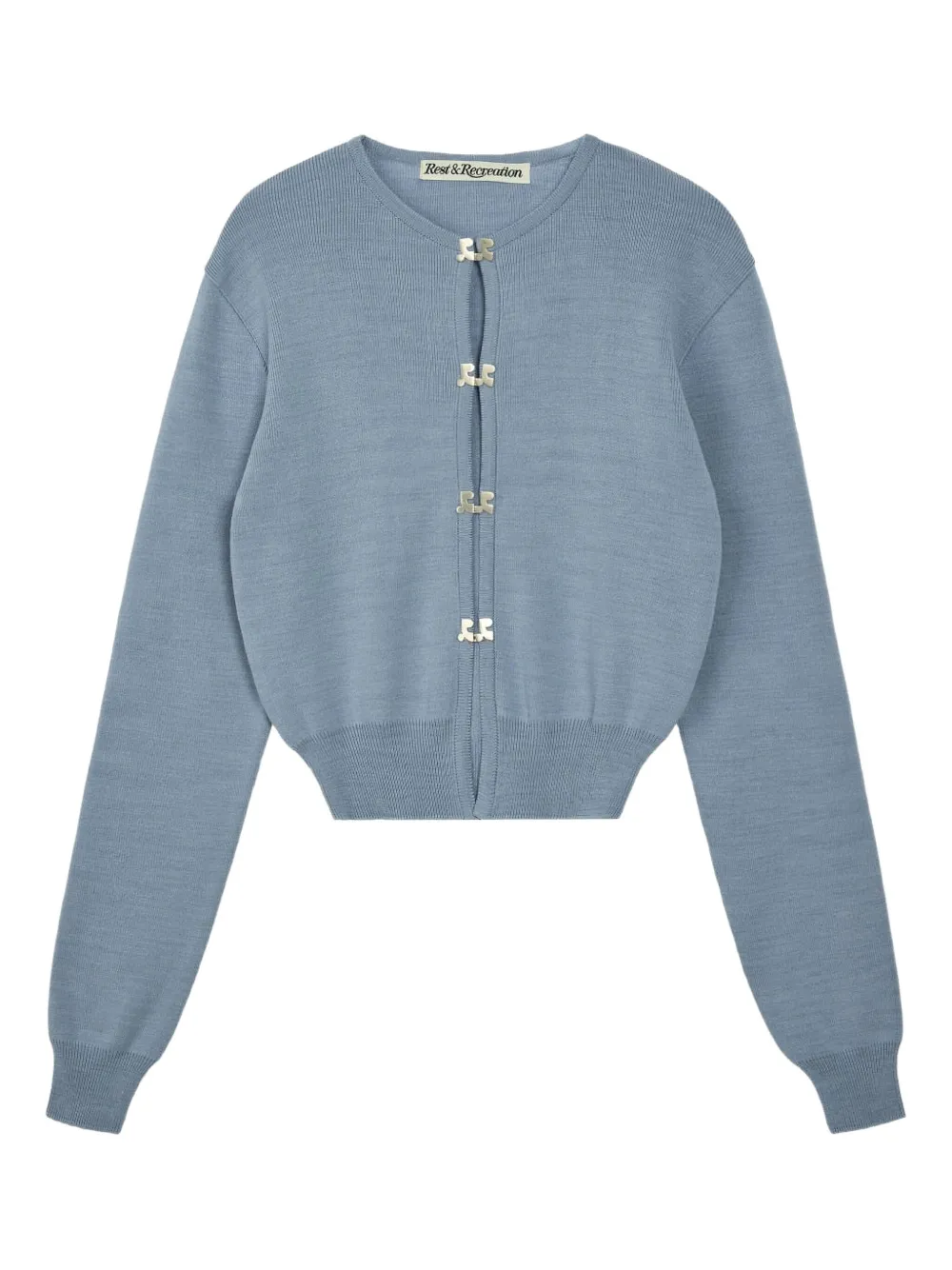 Rest&recreation Clip-fastening Knit Cardigan In Blue