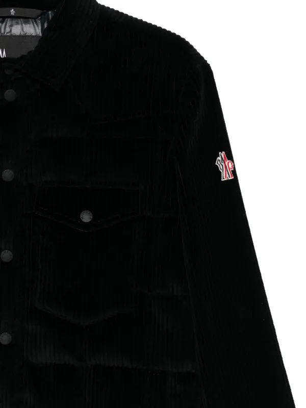 Moncler Grenoble Gelt Corduroy Down Shirt Jacket | Black | FARFETCH