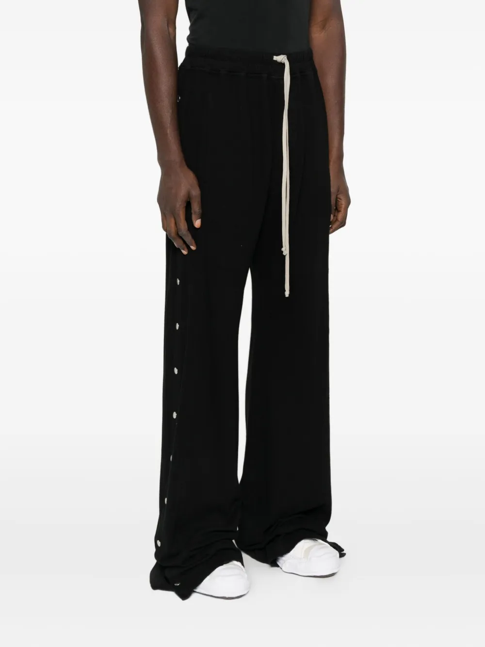 Rick Owens Drkshdw Drawstring Wide-leg Trousers In Black