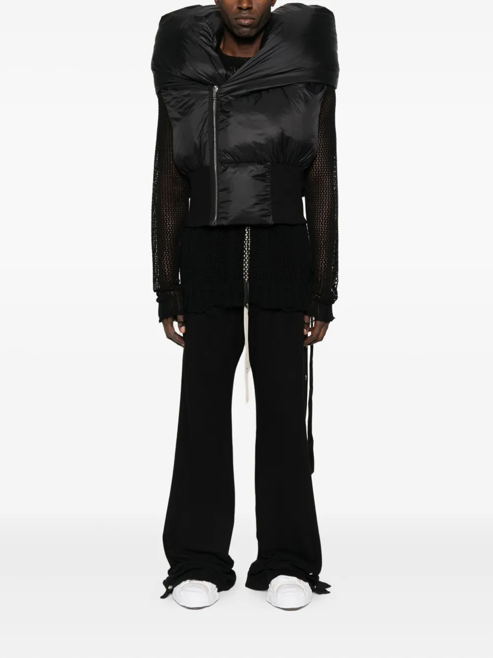 Rick Owens DRKSHDW Broek met wijde pijpen en trekkoord - Zwart