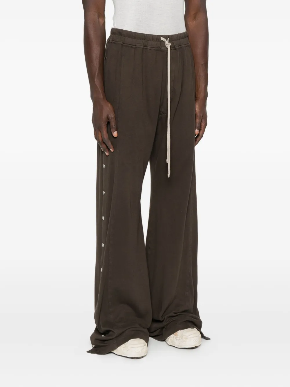 Rick Owens Drkshdw Drawstring Wide-leg Trousers In Brown