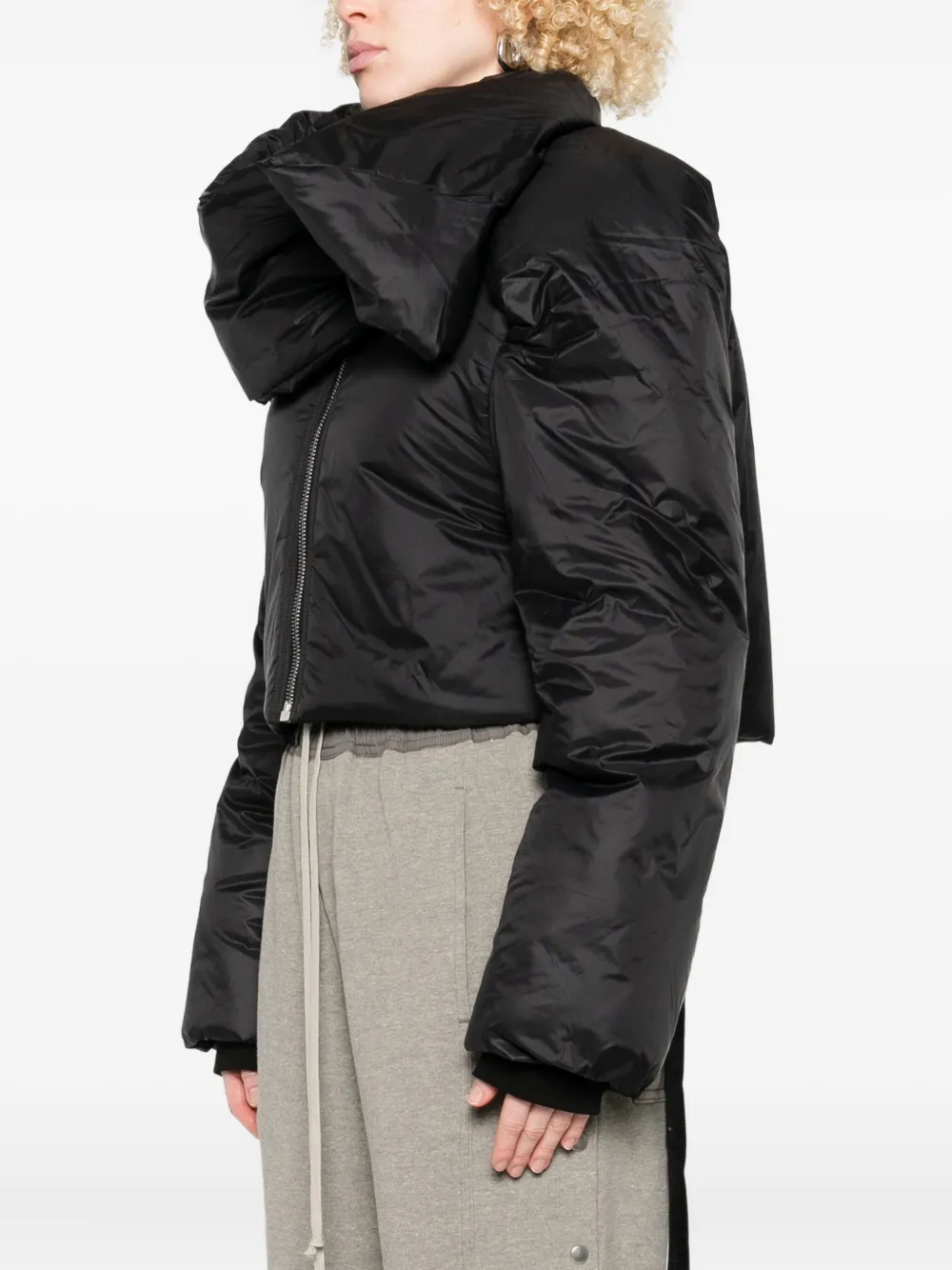Rick Owens Drkshdw Versatile Cropped Nylon Jacket Collar In Black