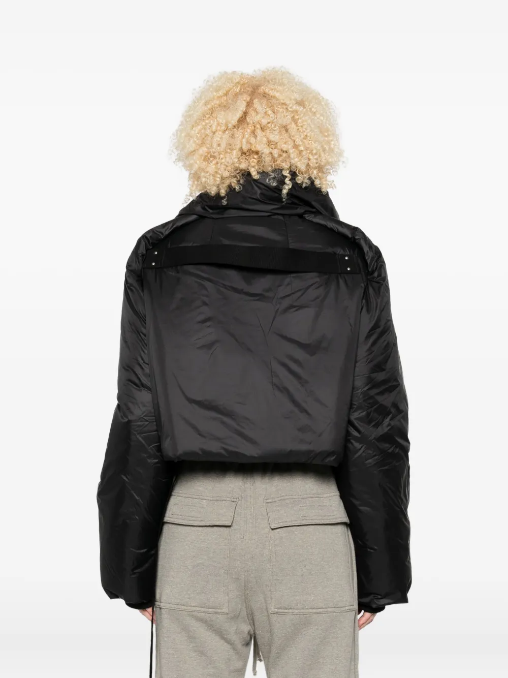 Rick Owens Drkshdw Versatile Cropped Nylon Jacket Collar In Black
