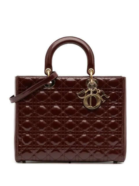Christian Dior Pre-Owned 2013 Large Patent Cannage Lady Dior satchel