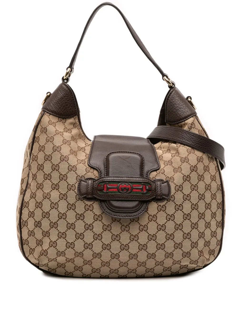 Gucci Pre-Owned 2016-2025 GGキャンバス ドレサージュ ホーボー サッチェルバッグ - ブラウン Gucci Pre-Owned 2016-2025 GGキャンバス ドレサージュ ホーボー サッチェルバッグ - ブラウン