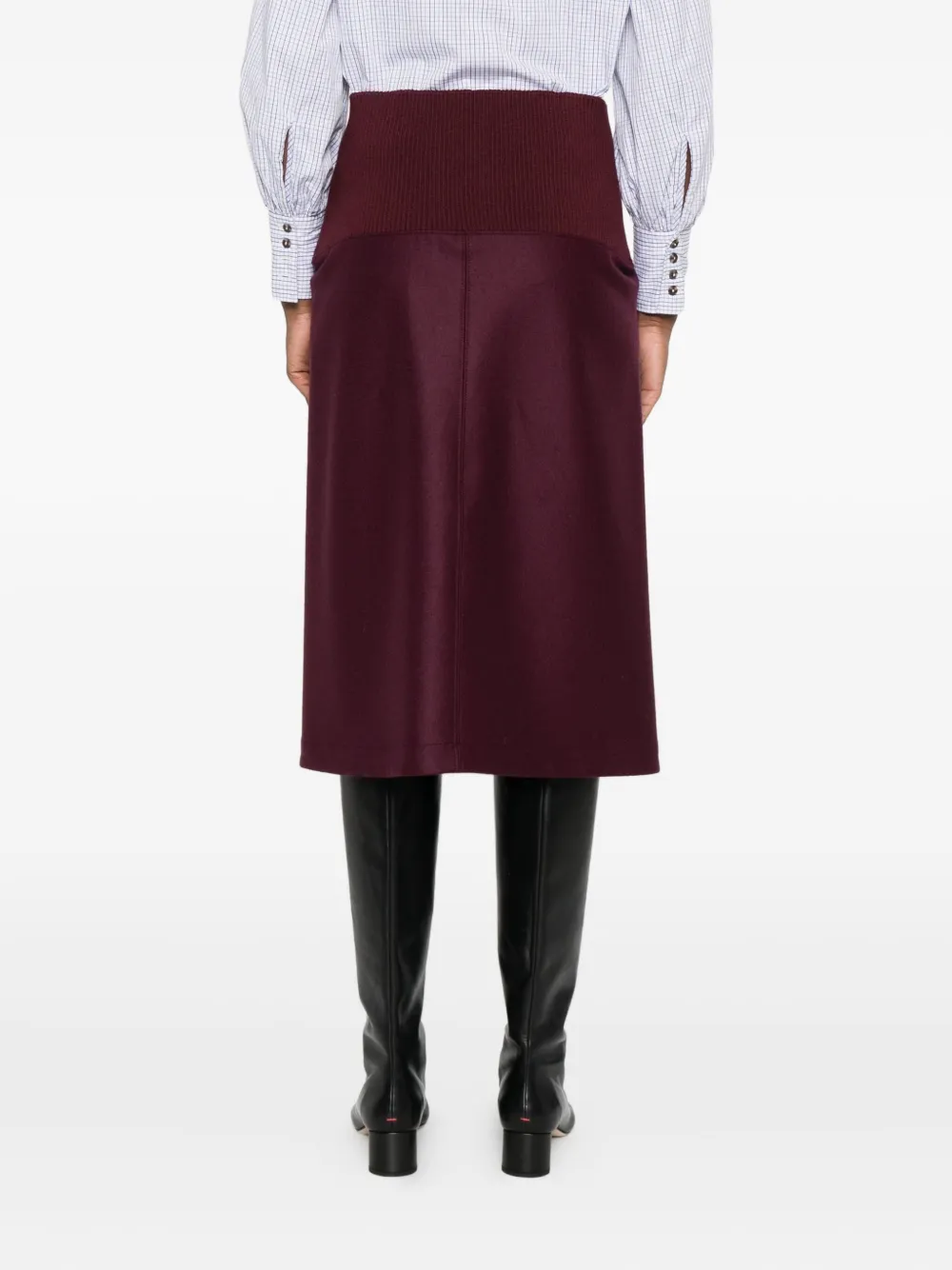 Jil Sander Rok met geribbelde taille Rood