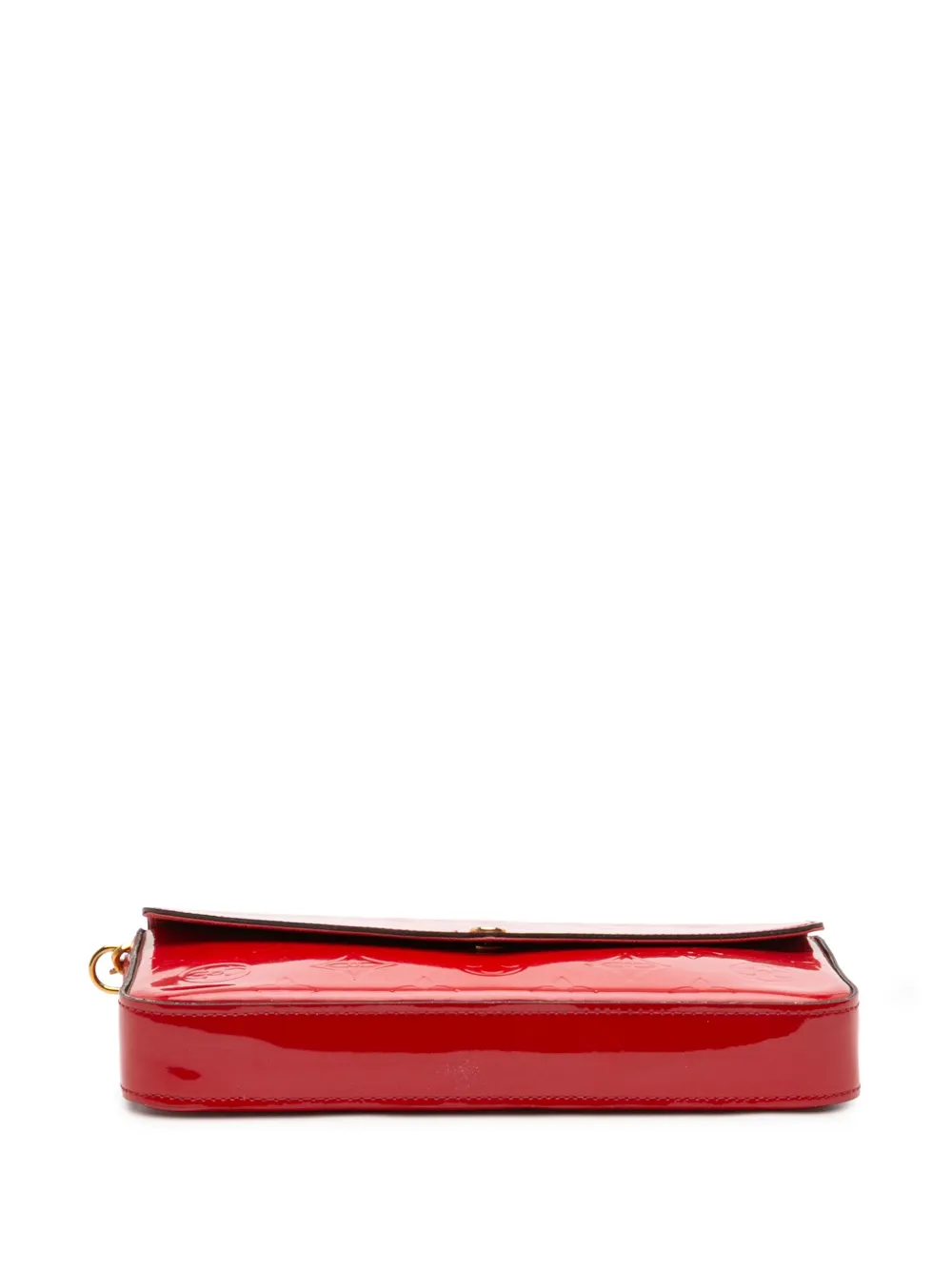 Pre-owned Louis Vuitton 2016 Monogram Vernis Pochette Felicie Crossbody Bag In Red