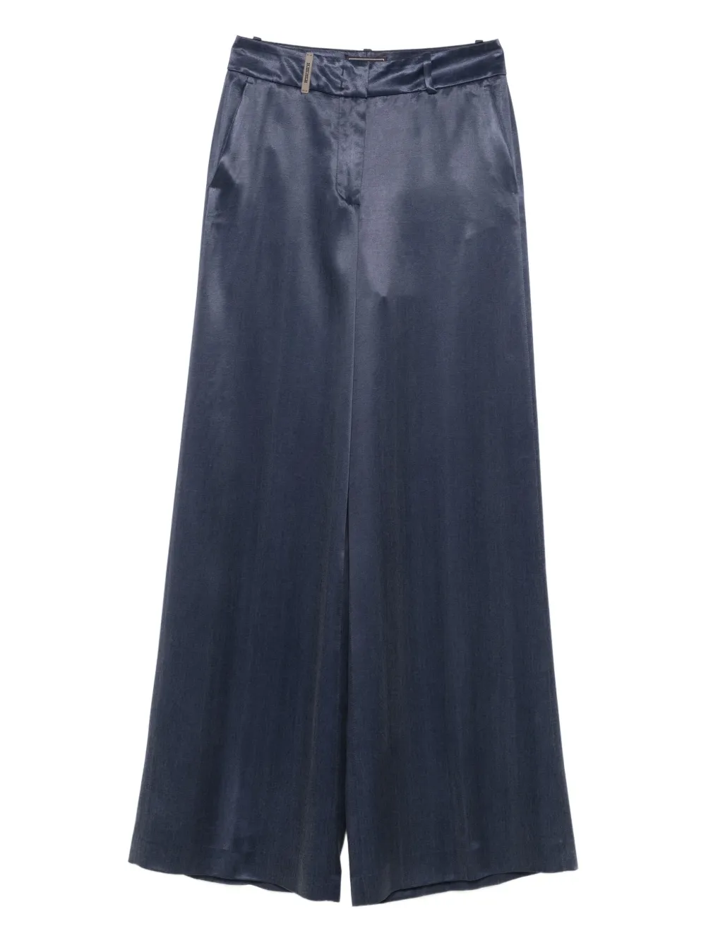 Peserico Satin Pants In Blue