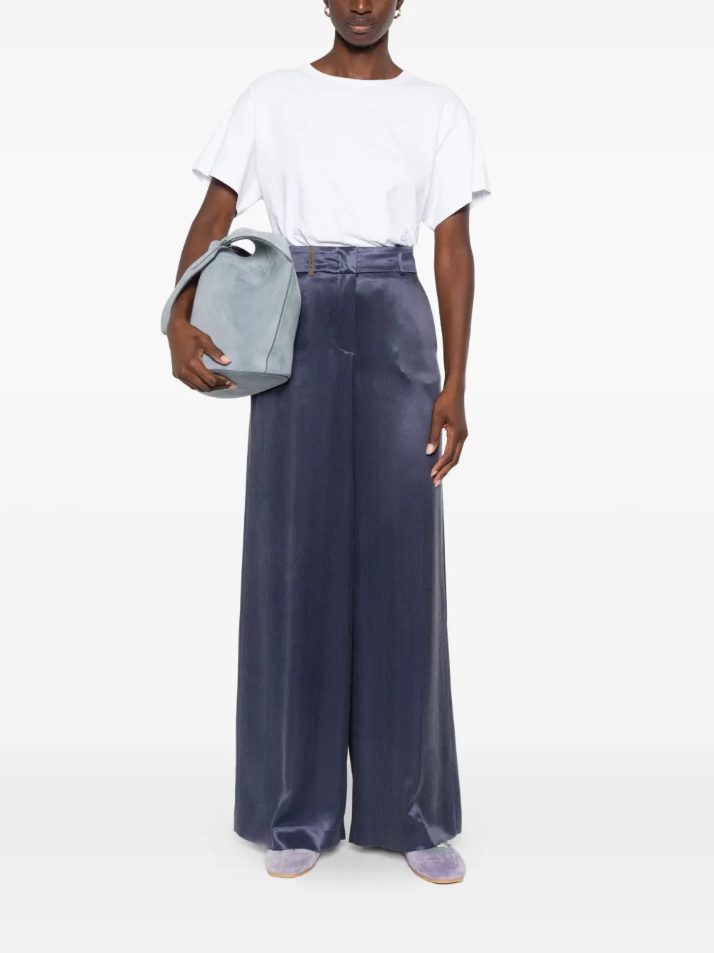 Peserico Satijnen broek - Blauw