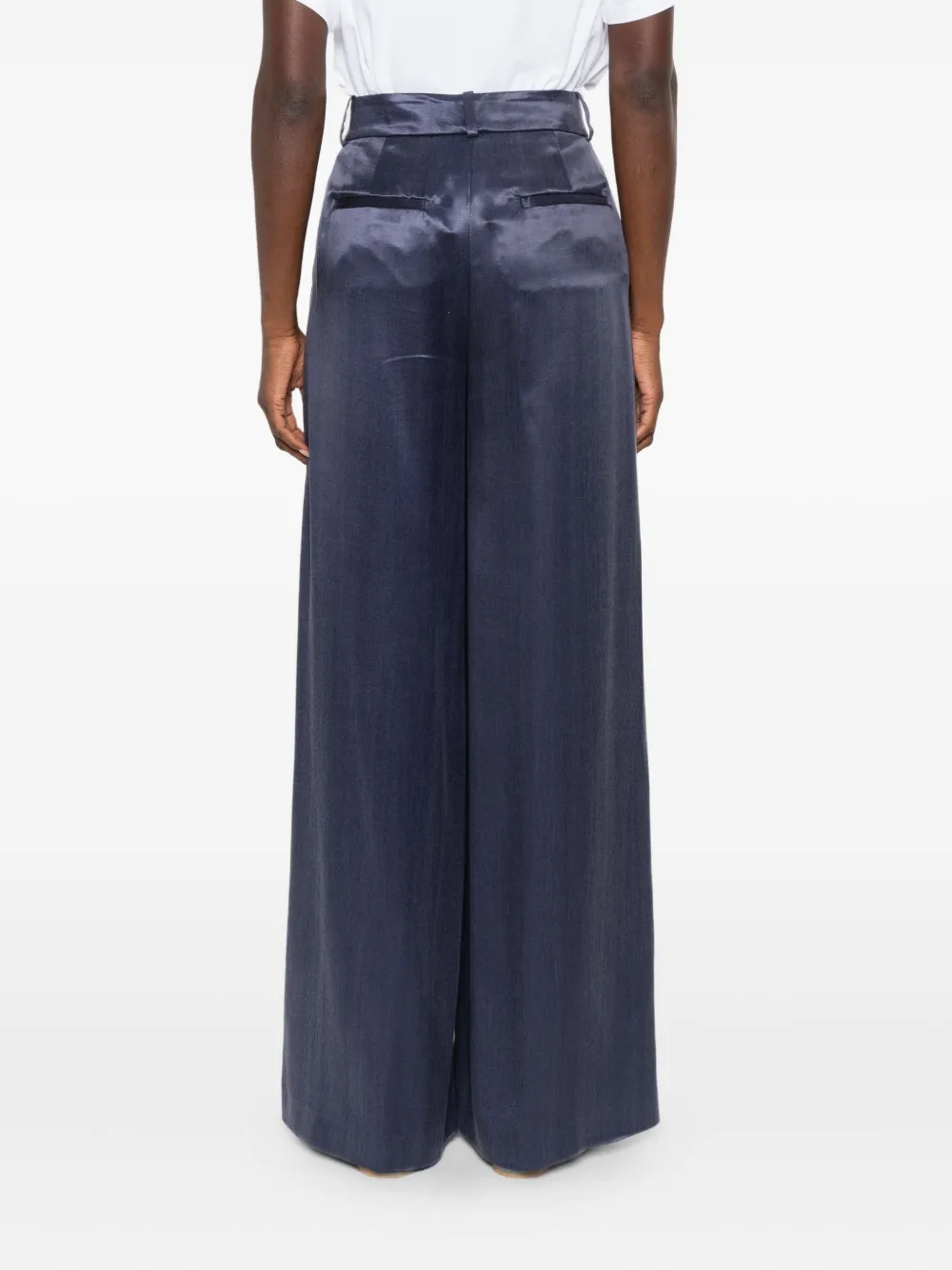 Peserico Satin Pants In Blue