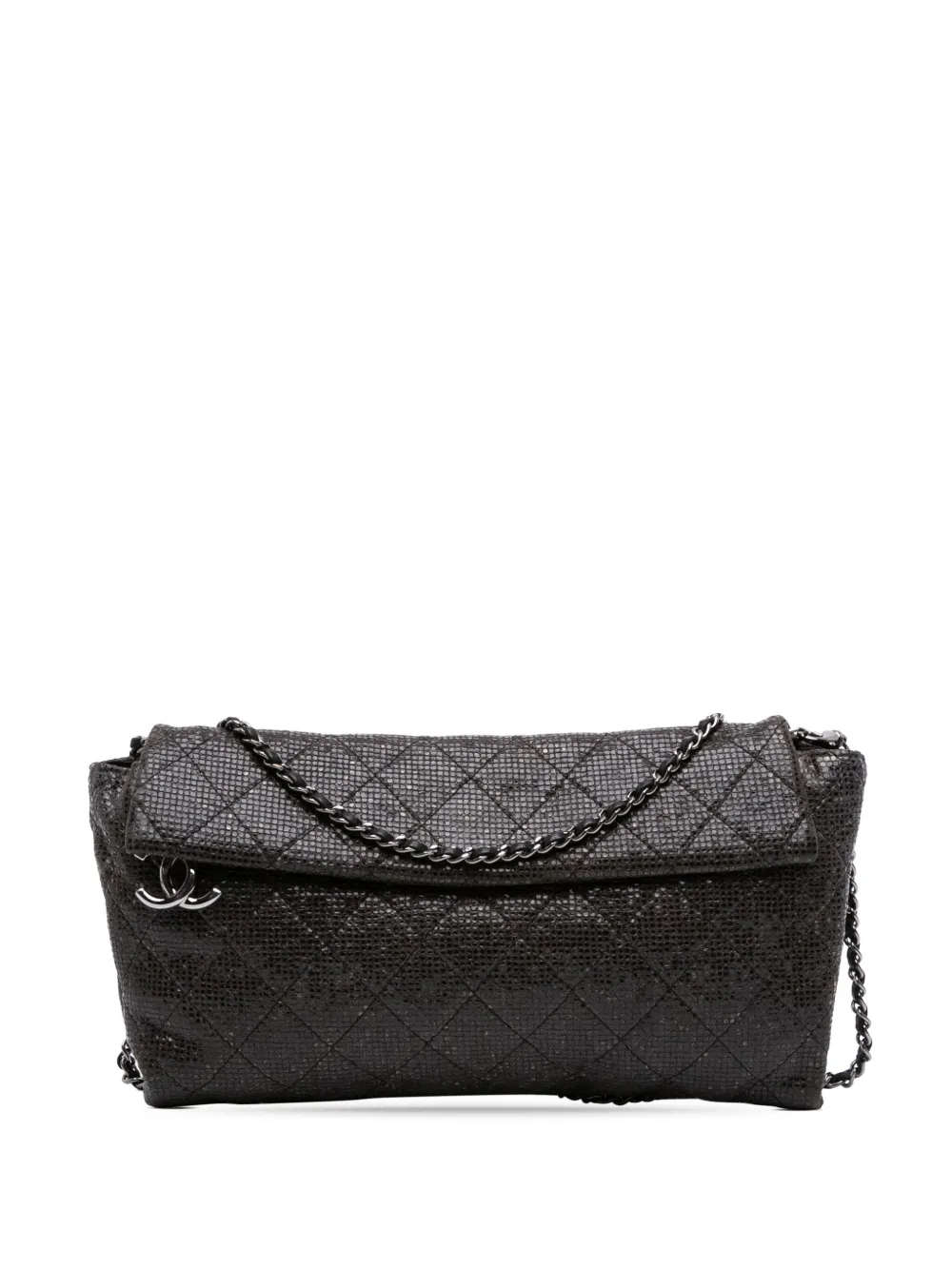 CHANEL Pre-Owned 2014-2015 マトラッセ ラミネーテッドファブリック チェーン イブニング ショルダーバッグ - CHANEL Pre-Owned 2014-2015 マトラッセ ラミネーテッドファブリック チェーン イブニング ショルダーバッグ -
