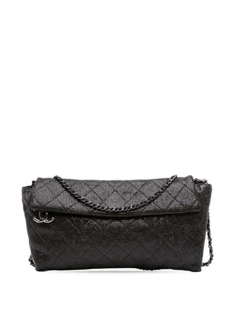 CHANEL Pre-Owned 2014-2015 Quilted Laminated Fabric Chain Evening crossbody bag