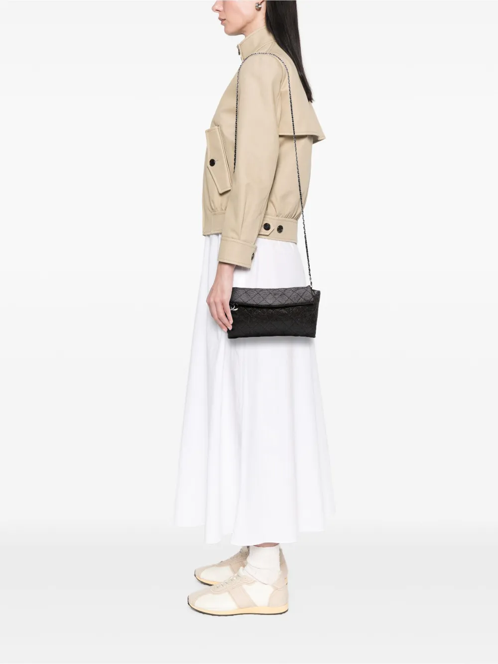 CHANEL Pre-Owned 2014-2015 Quilted Laminated Fabric Chain Evening crossbody bag | Pre-Owned | Image 2