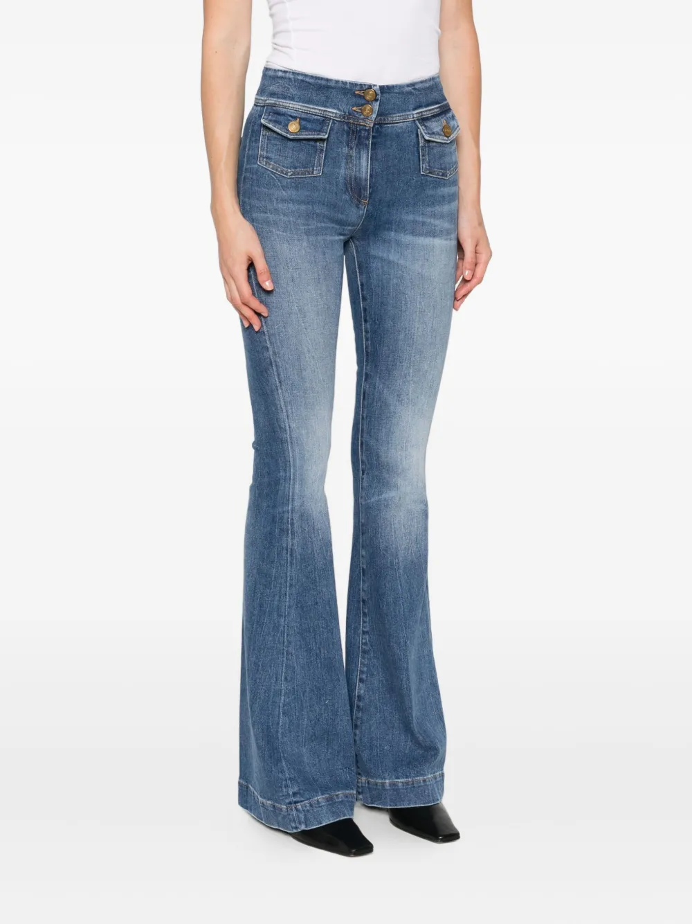 Seafarer Flap-pocket Flared Jeans In Blue