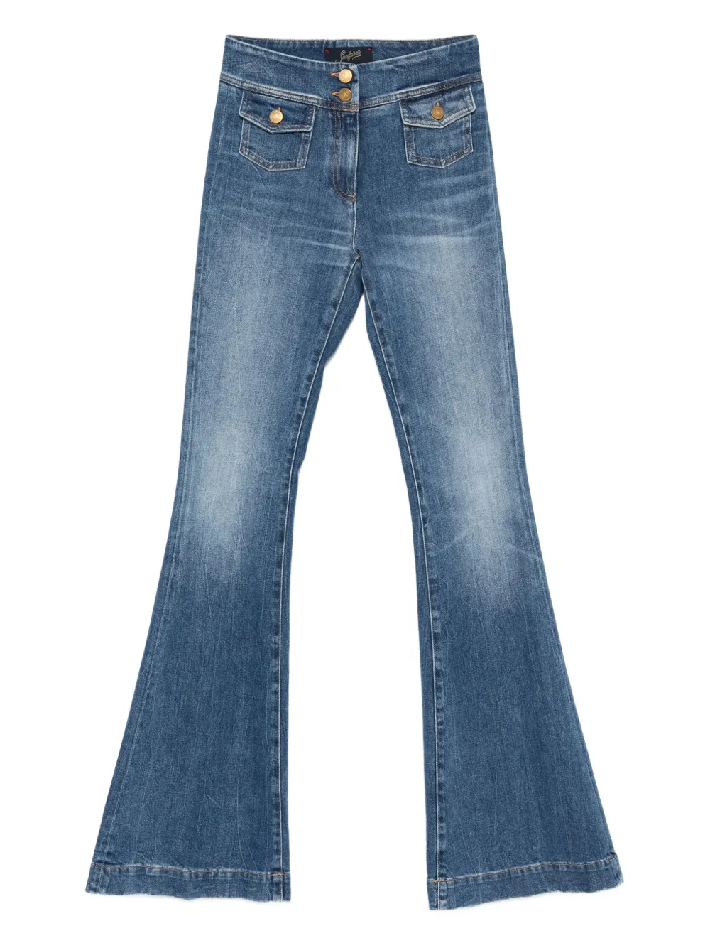 Seafarer flap-pocket flared jeans - Blu