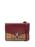 Burberry Pre-Owned 2000-2025 Small Leather and House Check Canvas Derby Macken crossbody bag - Red
