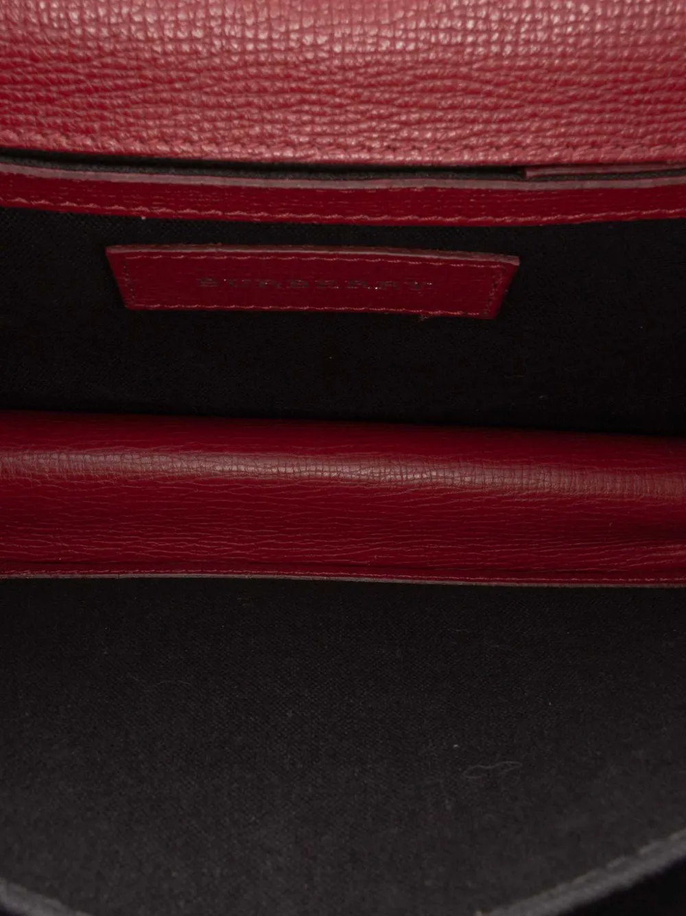 Pre-owned Burberry 2000-2025 Small Leather And House Check Canvas Derby Macken Crossbody Bag In Red