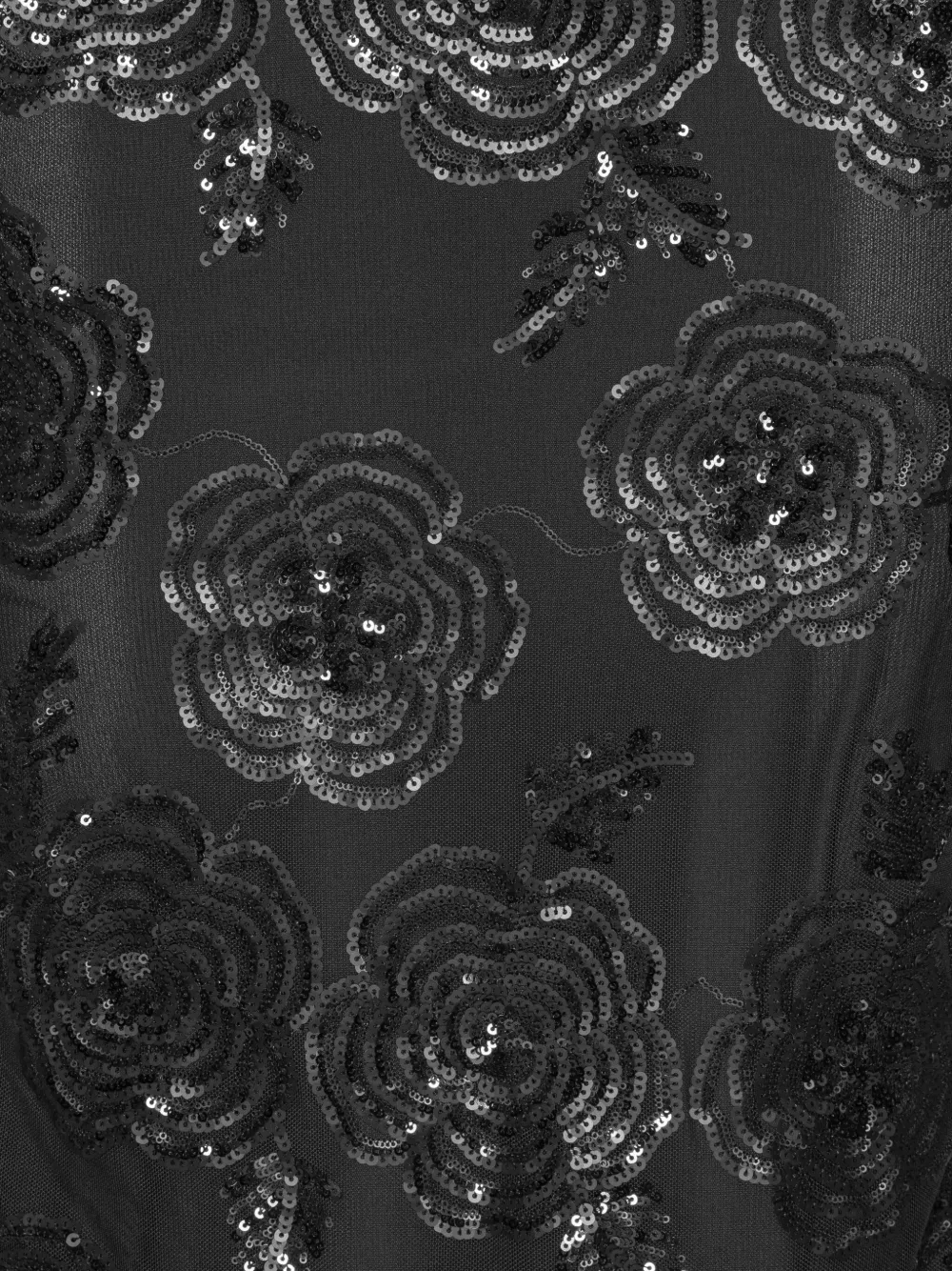 ROTATE BIRGER CHRISTENSEN Maxi-jurk verfraaid met pailletten en bloemen Zwart