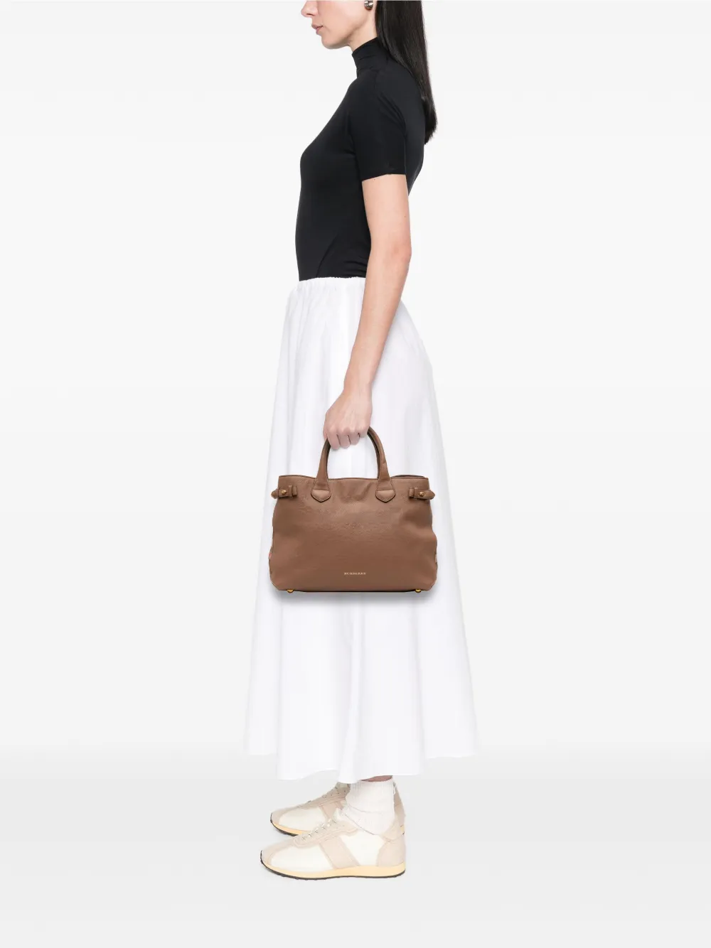 Burberry Pre-Owned 2000-2017 Medium Leather and House Check Banner satchel | Pre-Owned | Image 2