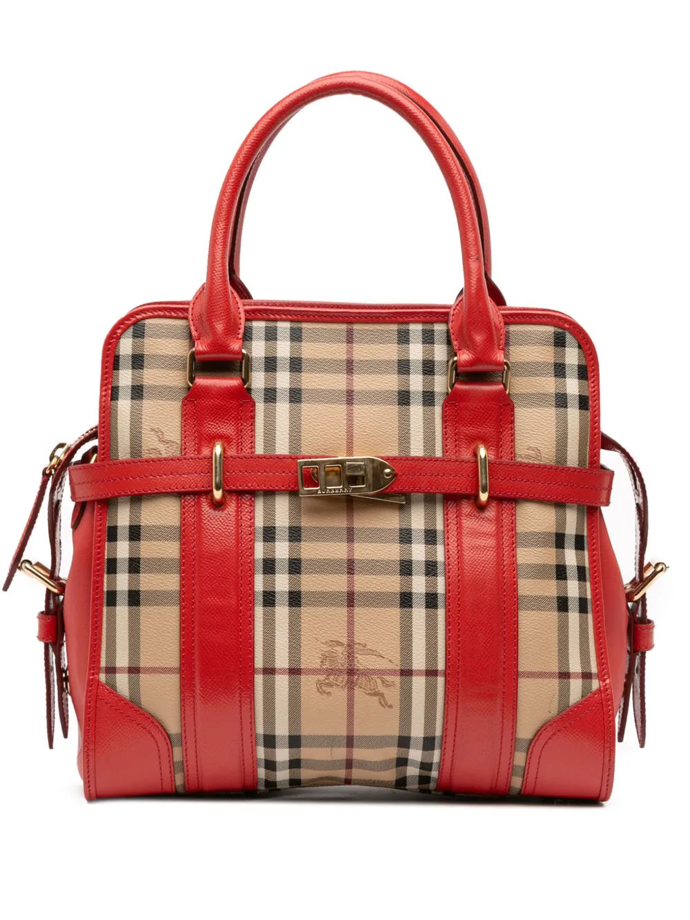 Burberry Pre-Owned 2000-2017 Haymarket Check Coated Canvas Minford Portrait satchel | Brown | Image 1