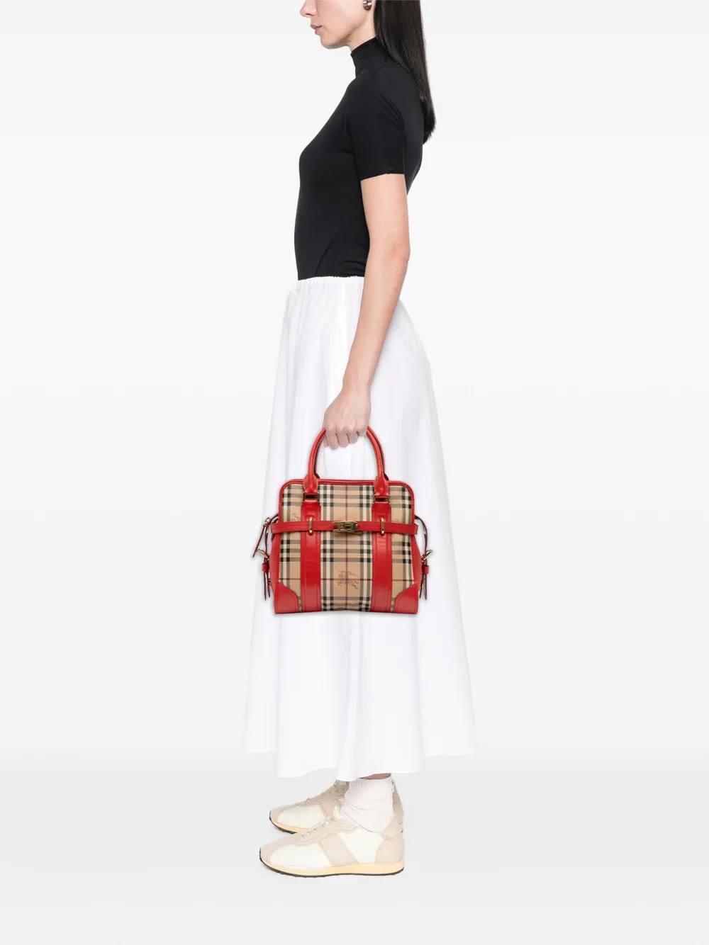 Burberry Pre-Owned 2000-2017 Haymarket Check Coated Canvas Minford Portrait satchel | Pre-Owned | Image 2