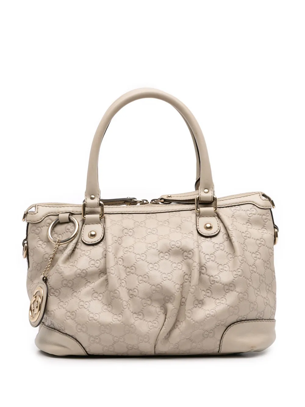 Pre-owned Gucci 2016-2025 Ssima Sukey Satchel In White