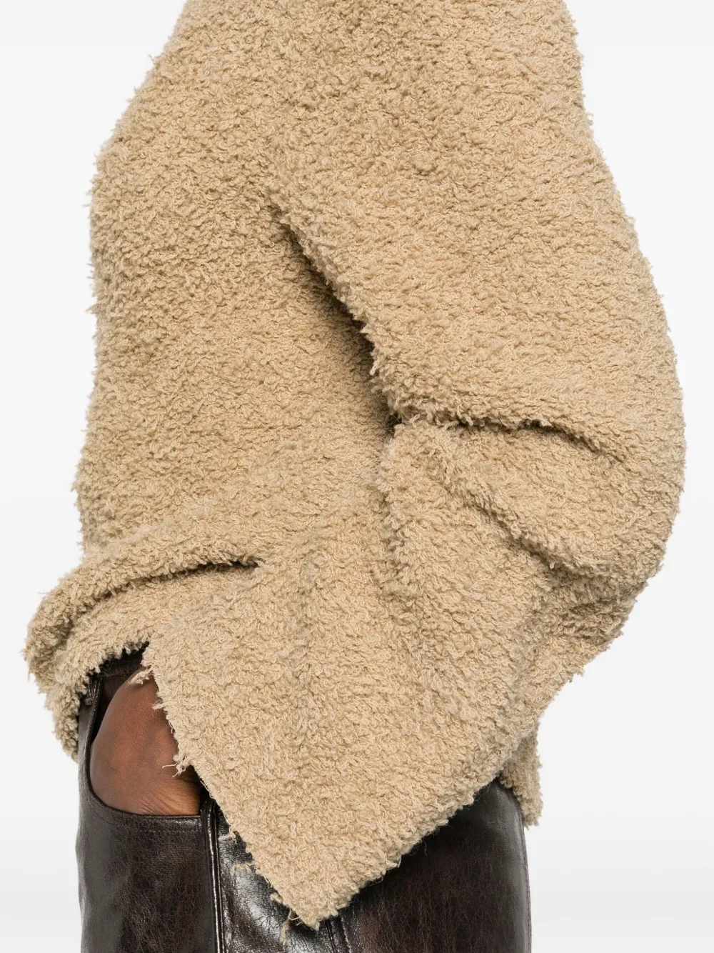 Séfr Frayed-edge Crew-neck Sweater In Neutral