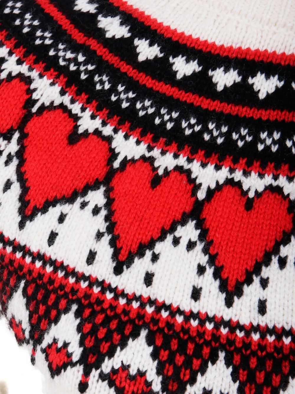 MC2 Saint Barth Trui met Nordic-style hartprint Wit