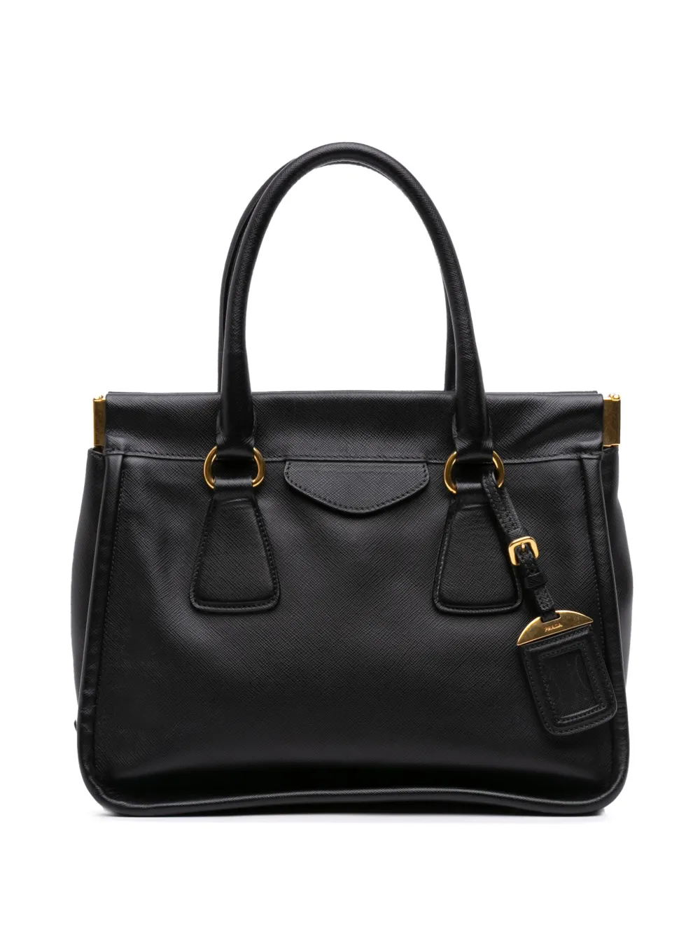 Prada Pre-Owned شنطة عملية 'لوسيدو فرايم' بمقبض علوي وجلد سافيانو 2010-2025 | أسود | Image 1