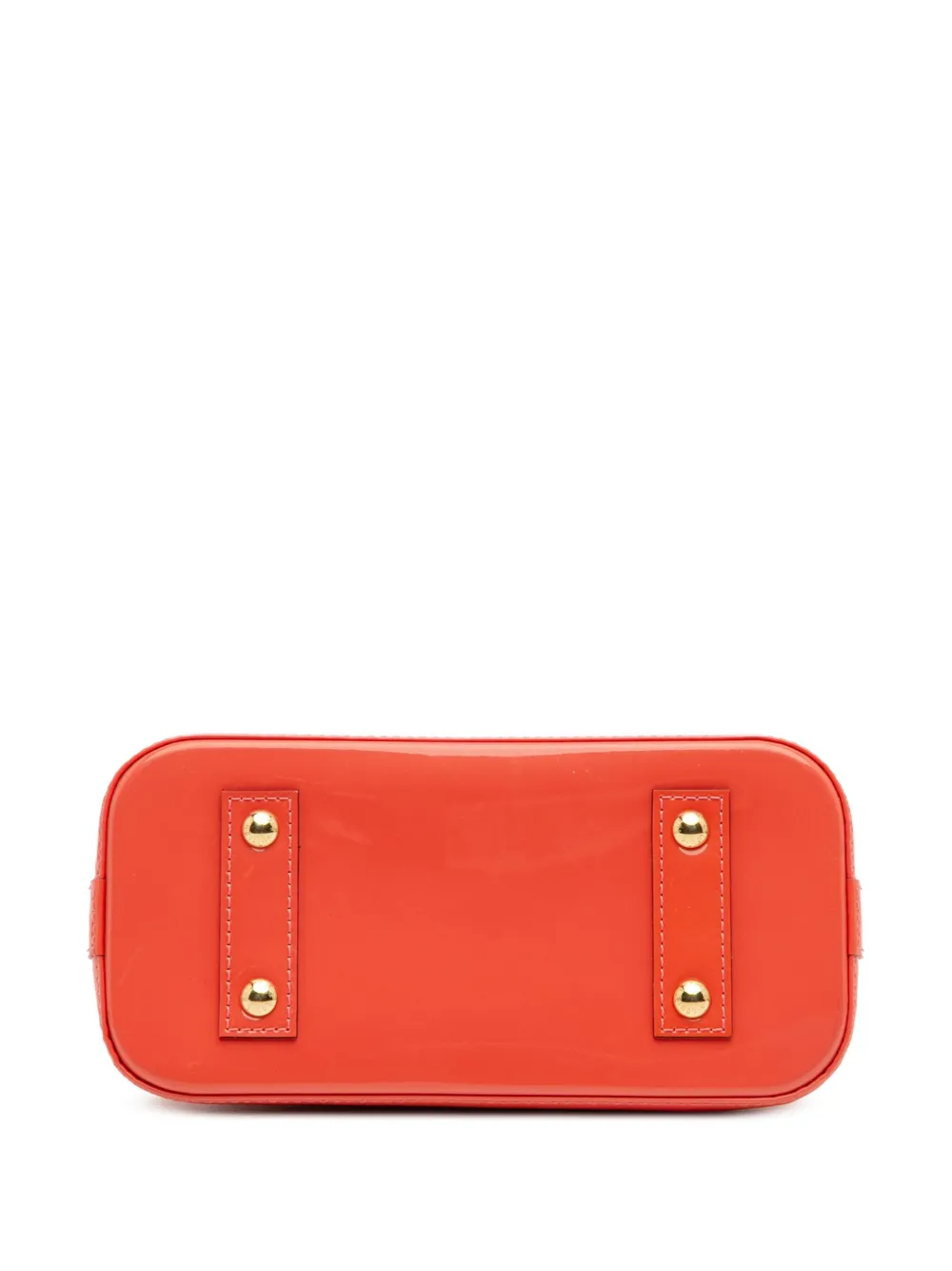 Pre-owned Louis Vuitton 2014 Monogram Vernis Alma Bb Satchel In Orange