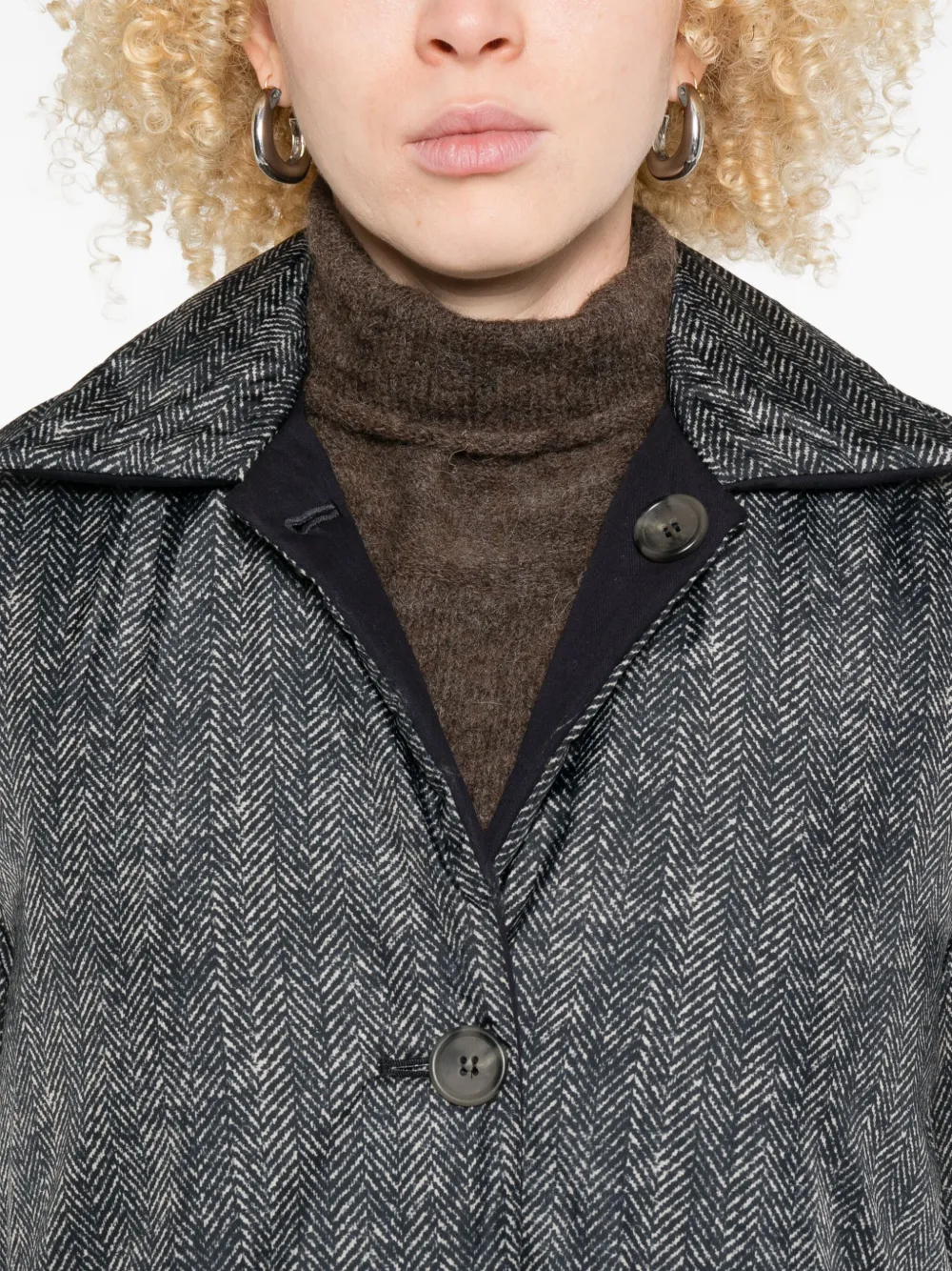 Why Ci Herringbone Reversible Coat In Gray